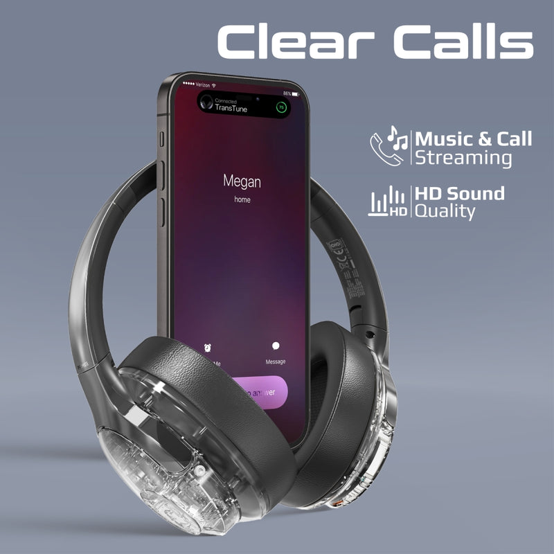 سماعة بروميت لاسلكية ستيريو عالية الدقة بتقنية إلغاء الضوضاء النشط وإضاءة آر جي بي باللون الفضي