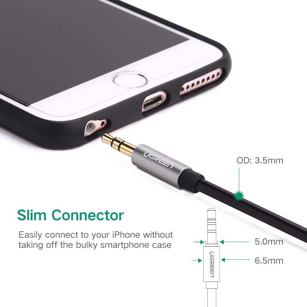 Ugreen 3.5mm Male to 3.5mm Male Cable 2m - Black (AV119 - 10735)