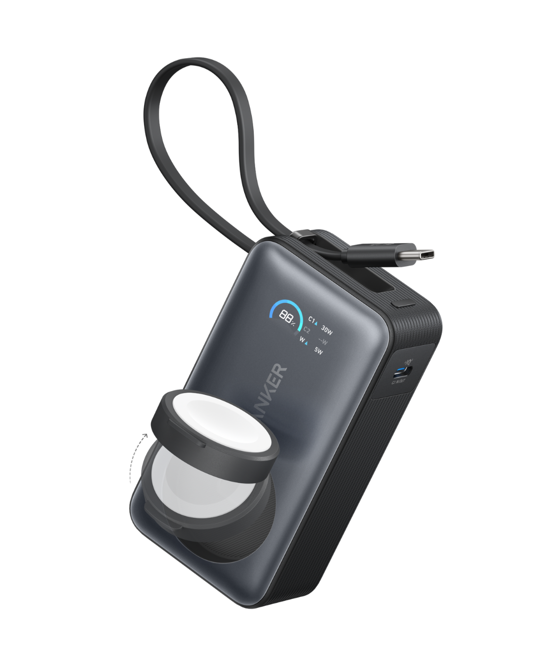 Anker MagGo Power Bank (10K,35W For Apple Watch) - Black A1657H11