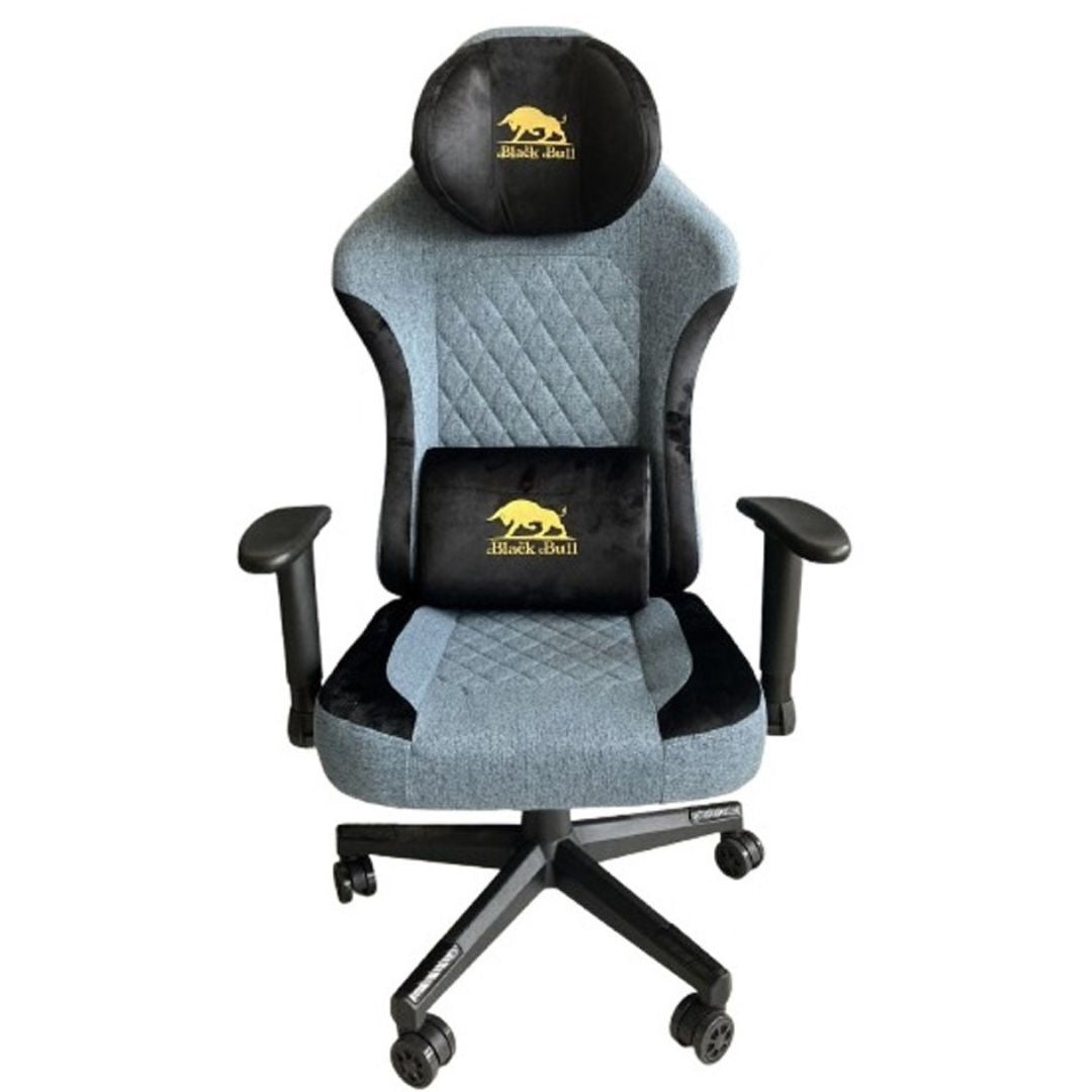 Gaming Chair With Molded Headrest Up & Down - Fabric , Black/Blue by Black Bull - UMGC103B