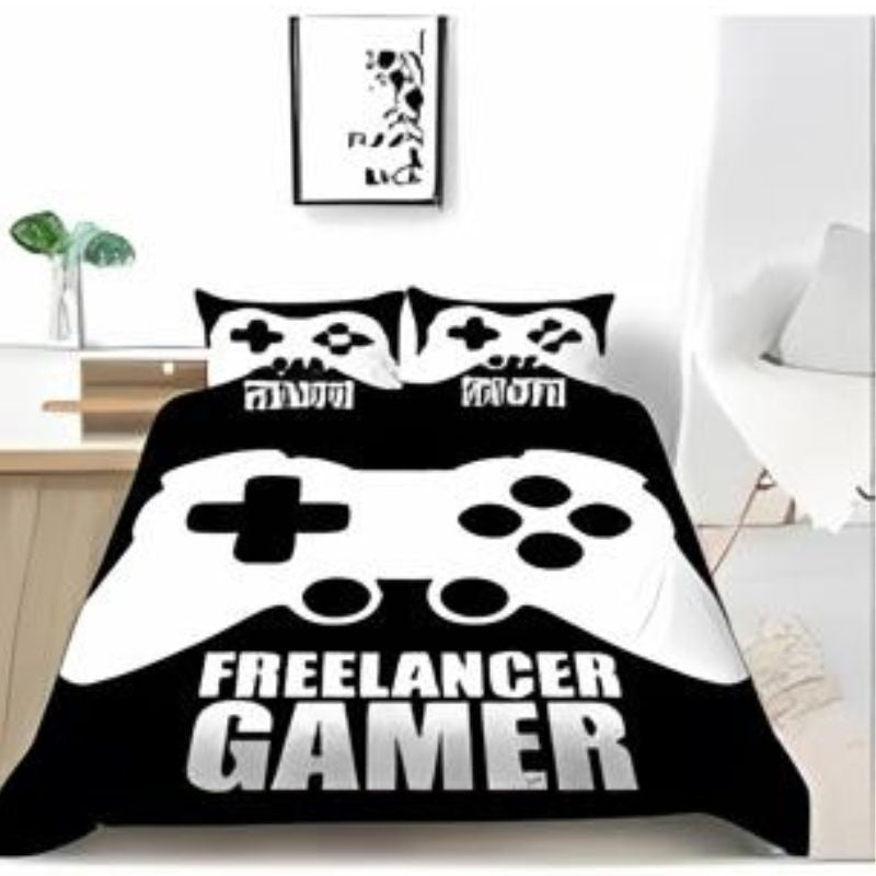 Freelancer Gamer Bedding Creative Fashionable 3D Duvet Cover Black Bed & Pillow Sheet