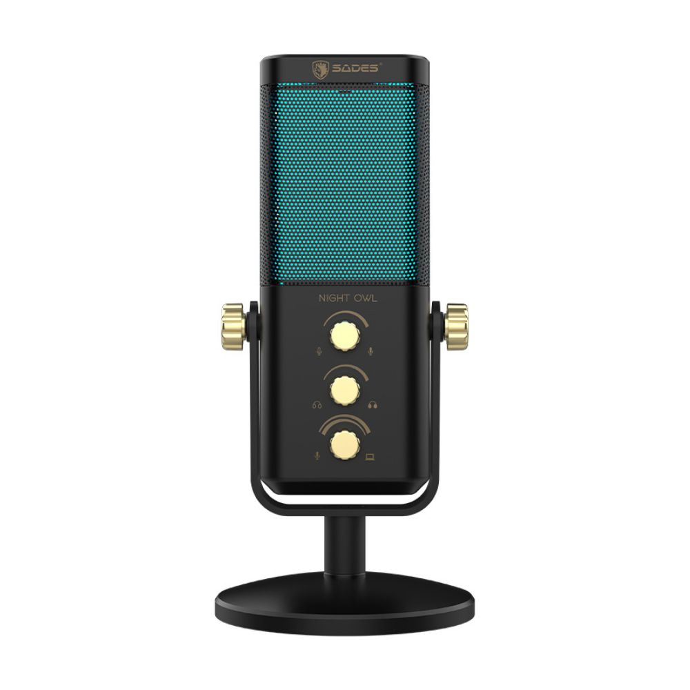 ميكروفون ألعاب سادِس نايت أول SA-M01B بإضاءة RGB - اسود