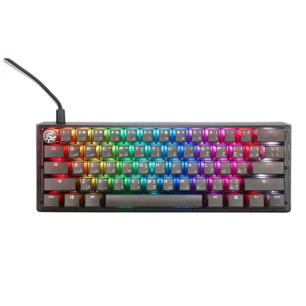 DUCKY ONE 3 MINI HOT SWAP Blue Switch Cherry RGB Wired Mechanical Gaming Keyboard Arabic - Aura Black