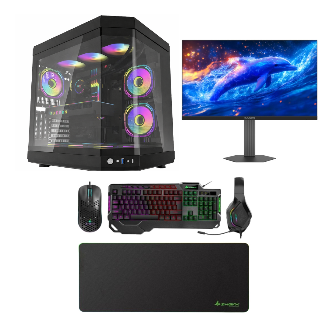 باقة كمبيوتر جيمنج – Intel Core i7-12700F + RTX 5060 Ti + شاشة 27 بوصة 2K + طقم جيمنج 4 في 1