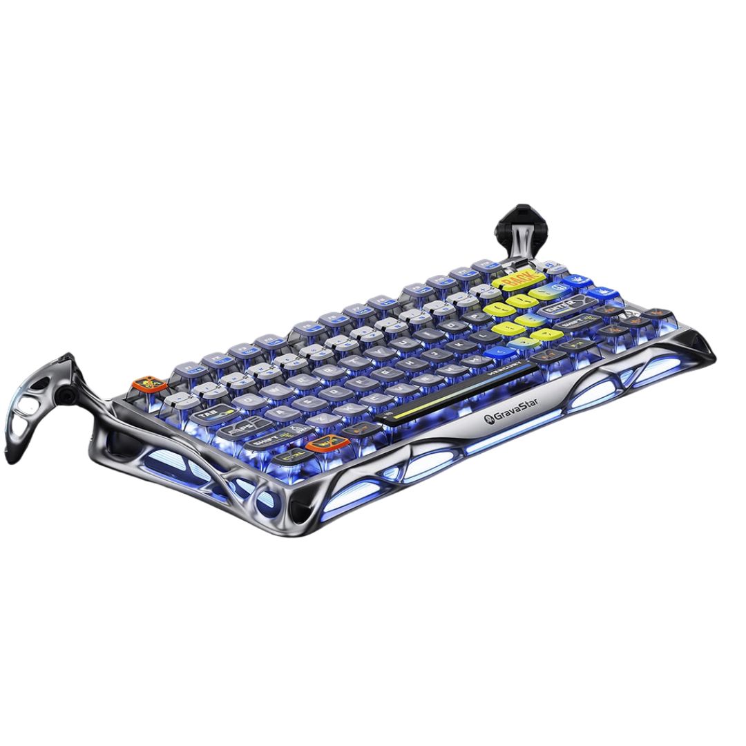 GravaStar Mercury K1 Pro 75% Wireless Mechanical Gaming Keyboard-Interstellar Silver