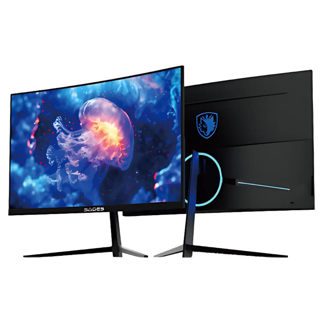 Level Up PC Bundle: Computer i5-12400F, RTX 3050, 16GB RAM, Screen Sades NC-Pelagia SC-CJ04F24B, 24" FHD 1920x1080, 200Hz, 0.5ms, HDMI 2.1, VA, Curved Gaming Monitor, Sades Combo (Keyboard, Mouse & MousePad)