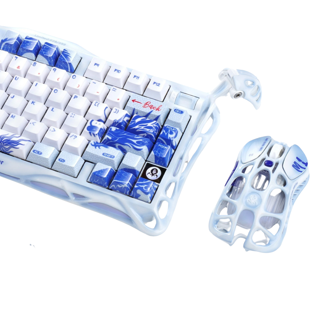 GravaStar Combo Mercury K1 Pro 75% Wireless Mechanical Gaming Keyboard With M1 Wireless Mouse & Mousepad Special Edition - Blue Gragon