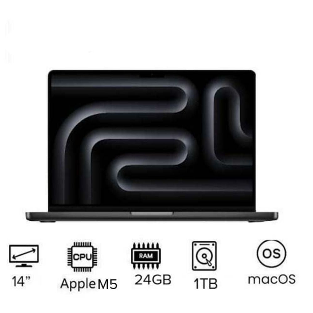 ماك بوك برو مقاس 14 بوصة بمعالج آبل إم 5 مع ذاكرة 24 جيجابايت وتخزين 1 تيرابايت – موديل MDE34AB/A