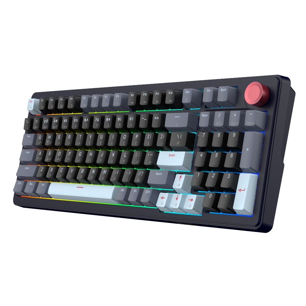 Sades Skyblade 97 97 Key Compact layout 98% with immersive RGB & Multi-Function Knob Wireless mechanical Gaming keyboard - Black
