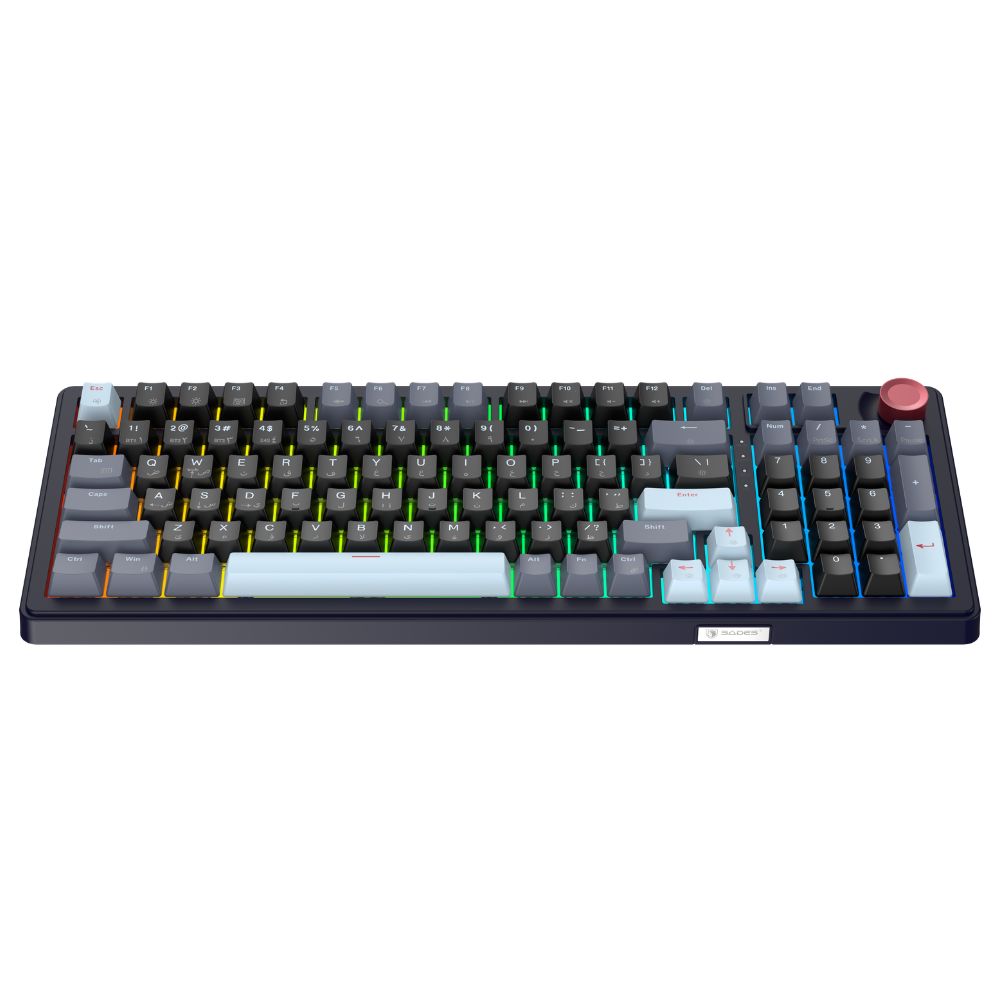 Sades Skyblade 97 97 Key Compact layout 98% with immersive RGB & Multi-Function Knob Wireless mechanical Gaming keyboard - Black