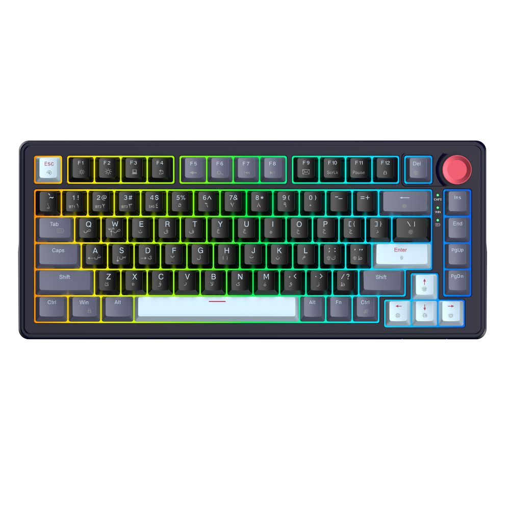 Sades Skyblade 82 82 Key Compact layout 75% with immersive RGB & Multi-Function Knob Wireless mechanical Gaming keyboard - Black