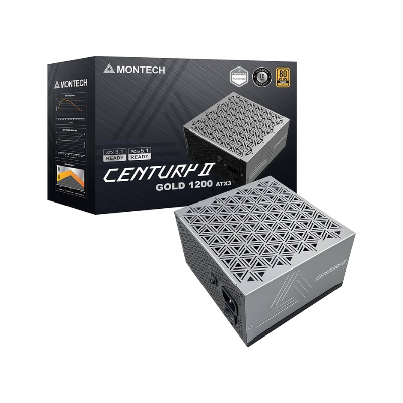 Montech CENTURY II 1200W 80+ Gold & Cybernetics Platinum Modular PSU ATX 3.1/PCIe 5.1
