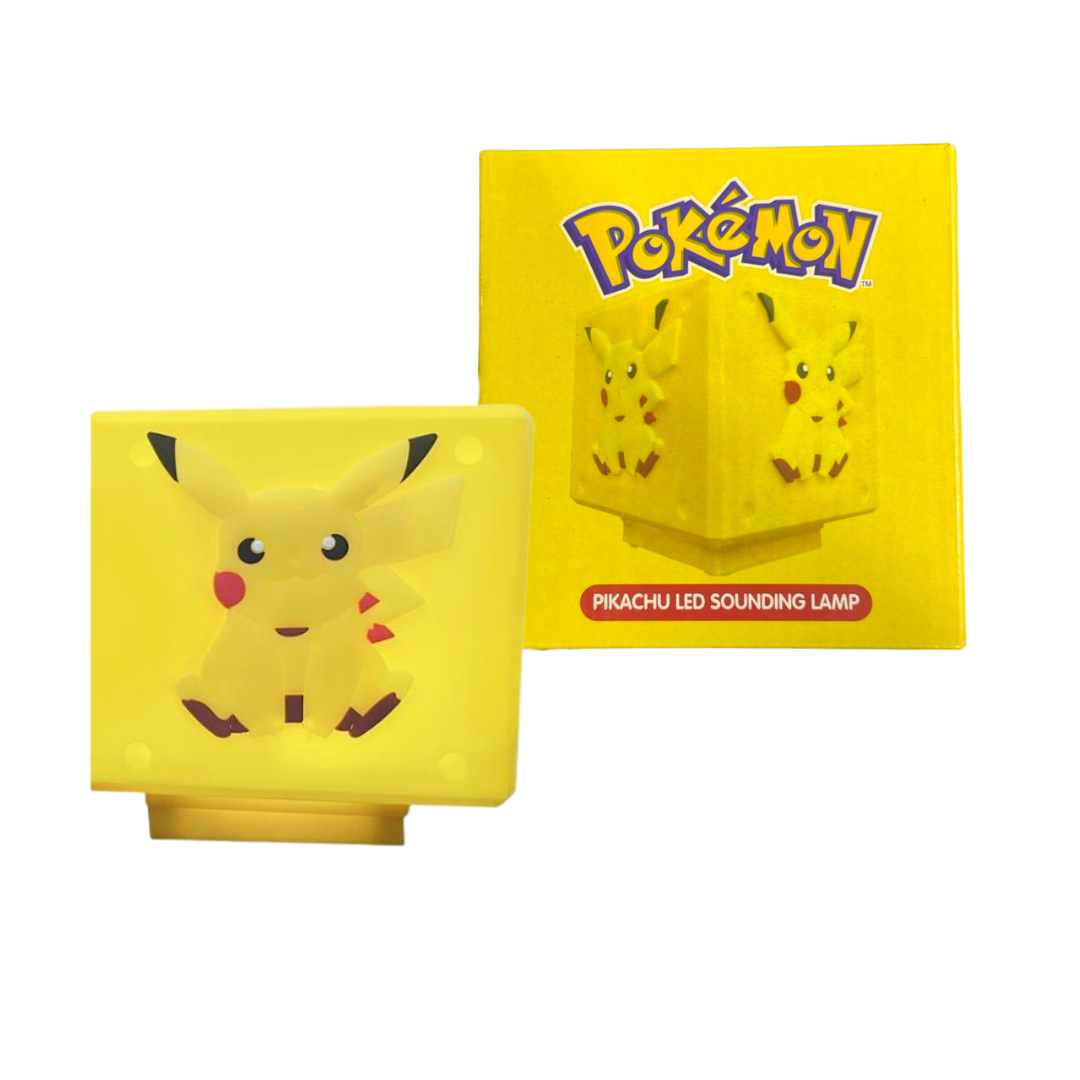 Pikachu Press and Sound Rechargeable Night Light Square Lamp Super Led