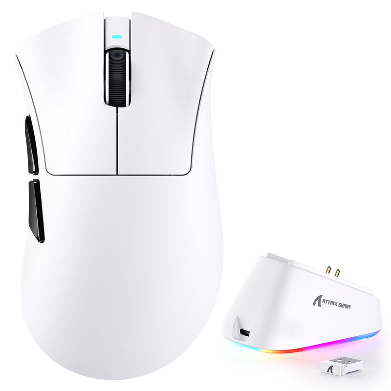 ATTACK SHARK V3PRO Ultra-Light Tri-Mode Gaming Mouse with Charging Dock Up to 25,000 DPI