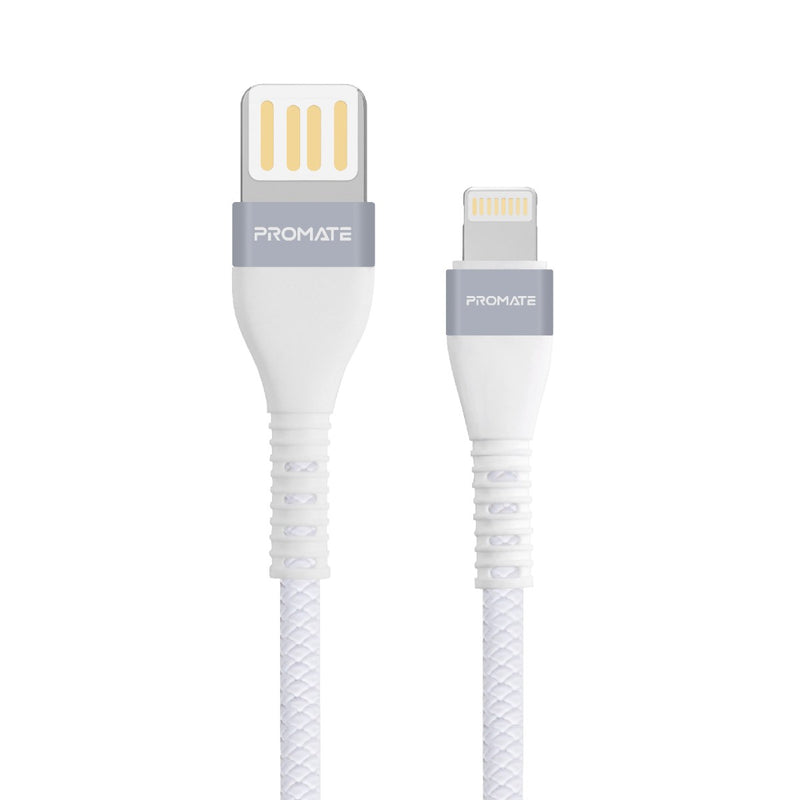 Promate Super-Flexible USB to Lightning Connector Cable 2A Standard Charging - WHITE