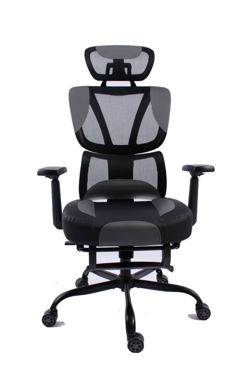 BLACK BULL Mesh Office and Gaming Chair With Footrest , Adjustable Headrest Up & Down with 3D armrest ( Installation not included )