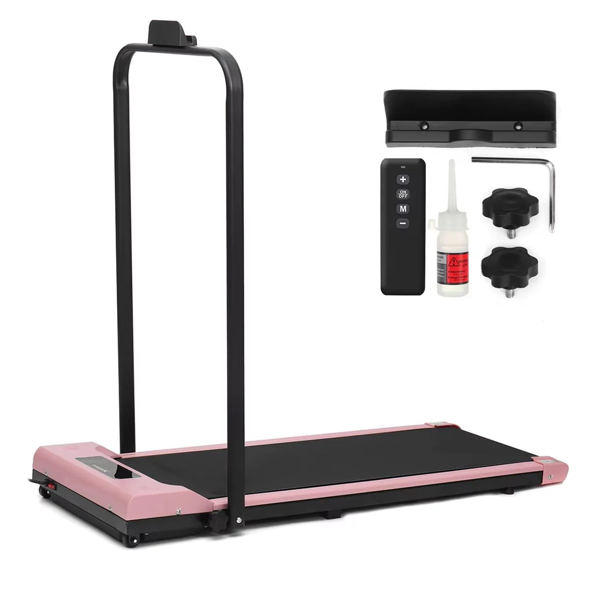 Foldable 2-in-1 Electric Treadmill with LED Display and Remote Control UMWP104 - Pink
