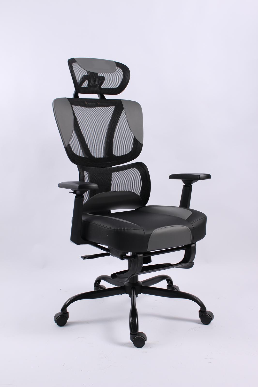 BLACK BULL Mesh Office and Gaming Chair With Footrest , Adjustable Headrest Up & Down with 3D armrest ( Installation not included )