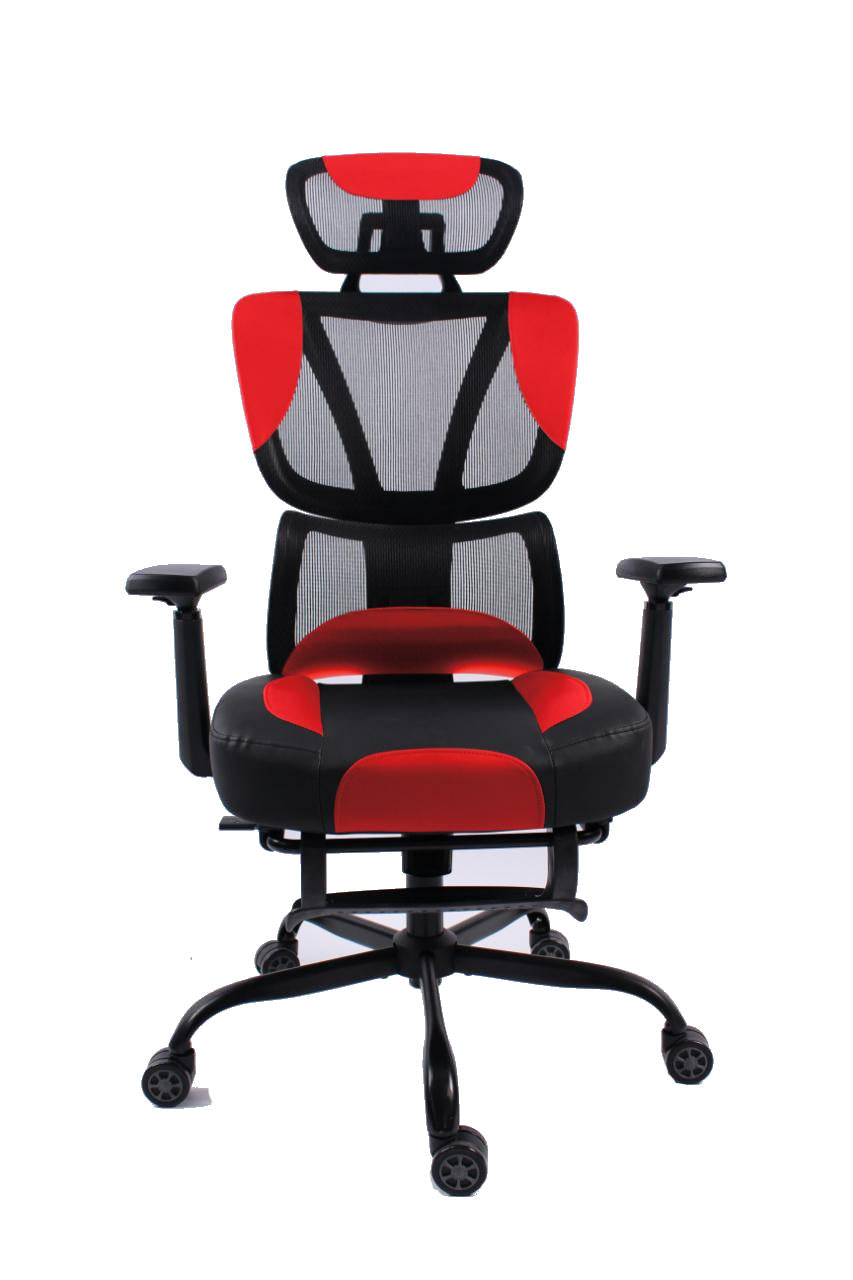 BLACK BULL Mesh Office and Gaming Chair With Footrest , Adjustable Headrest Up & Down with 3D armrest ( Installation not included )