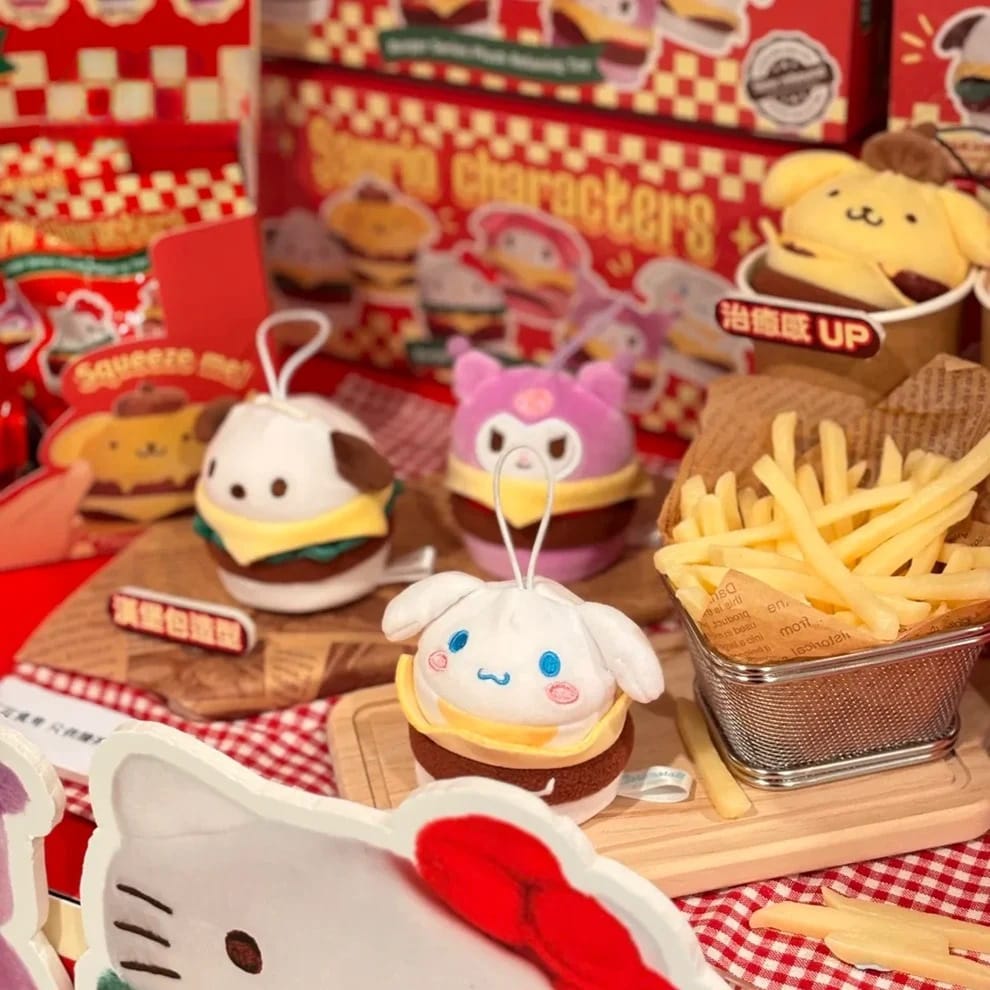 Sanrio characters Burger Series Plush Relaxing Toy (Blind Box) selling per piece - 25MR-002 Selling per Piece