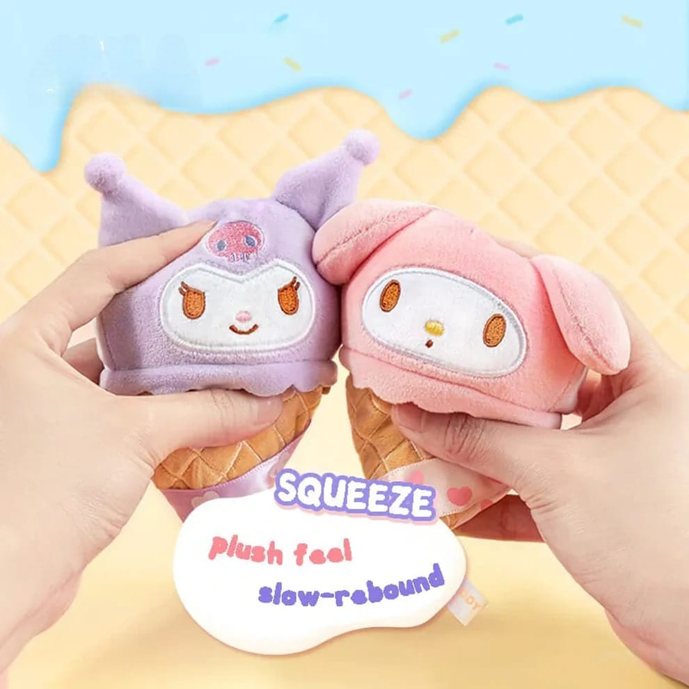 Sanrio characters Ice Cream Cone Series Plush Relaxing Toy (Blind Box) selling per piece - 25MR-005