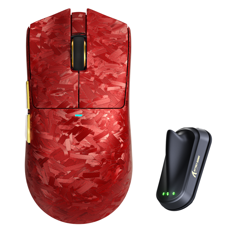 ATTACK SHARK X11 63g ULTRA Carbon Fiber Wireless 8K PAW3950MAX 20000 FPS Up to 42000 DPI Gaming Mouse - Red