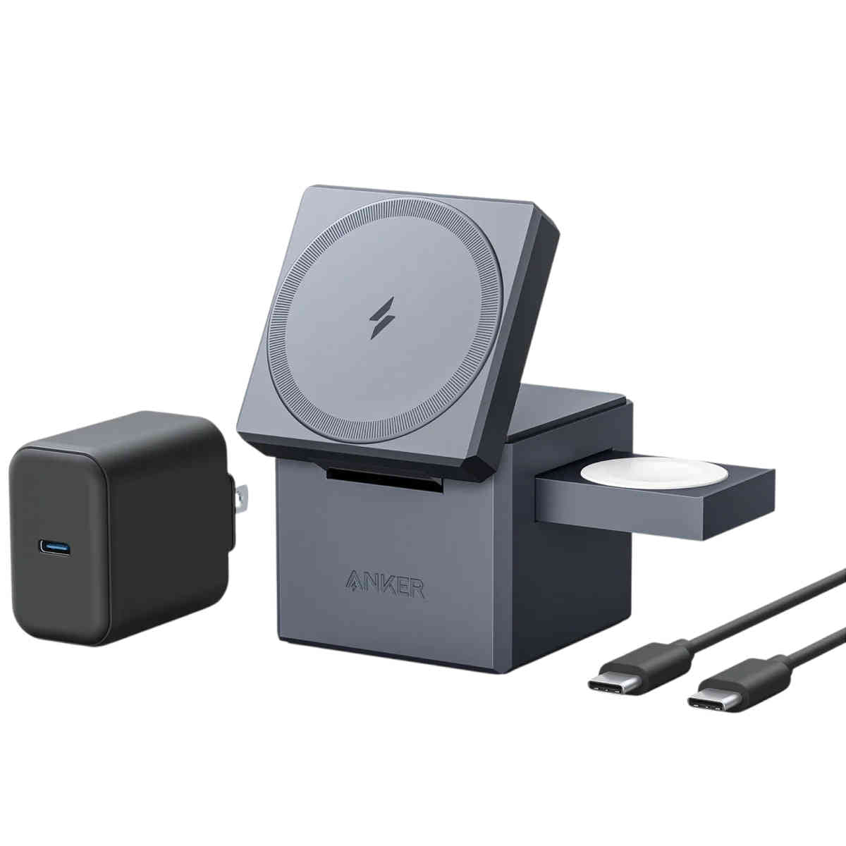 Anker 3-in-1 Cube with MagSafe - Gray Y1811KA1