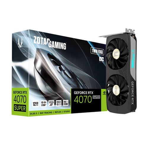 Zotac Gaming GeForce RTX 4070 Super Twin Edge 12GB GDDR6X Graphics Card - Black