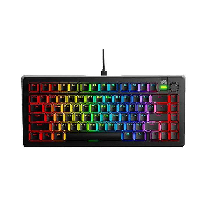 Glorious GMMK 3 75% Prebuilt Wired Mechanical Gaming Keyboard - Black (Arabic Layout)
