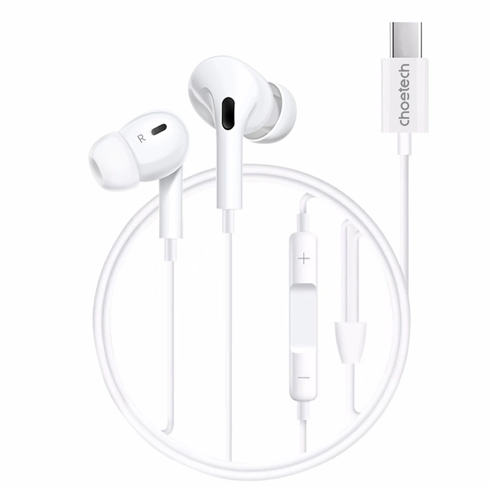 Choetech OC-A011-WH Type-C Wired Earphone with microphone volume control - White