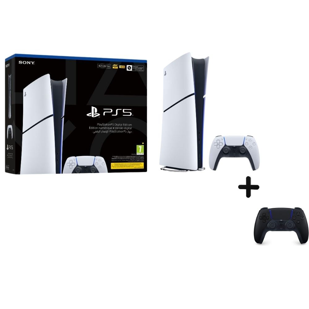 PS5 Bundle: PS5 Slim Digital Edition + DualSense Wireless Controller - Midnight Black