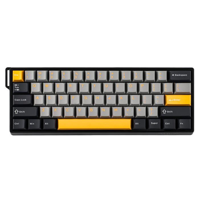 AULA WIN60 HE Max 65% Wired Gasket-mounted Gaming Keyboard with Wing Chun Magnetic Switch - Black, Gray & Yellow