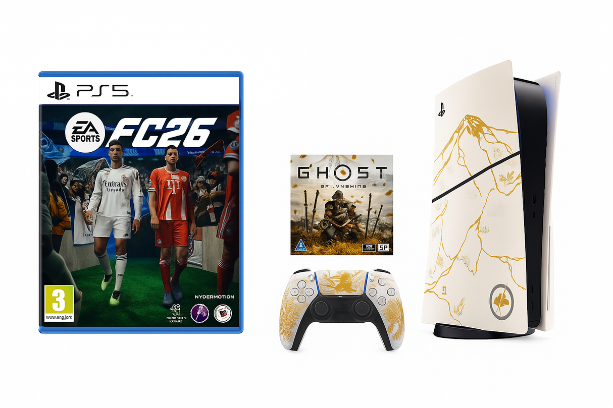 PS5 Slim Console Disk Ghost Of Yotei LTD Edition Bundle+PS5 EA SPORTS FC 26 (Arabic)
