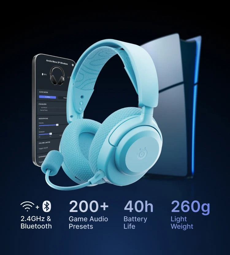 SteelSeries Arctis Nova 3P Wireless PlayStation and other platforms - Aqua 61688