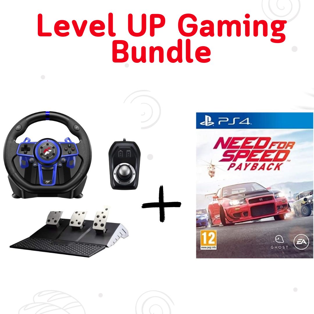 Gaming Bundle:FlashFire Suzuka Wheel 900R/F111 including Shifter with Need for Speed Payback Game for PlayStation 4