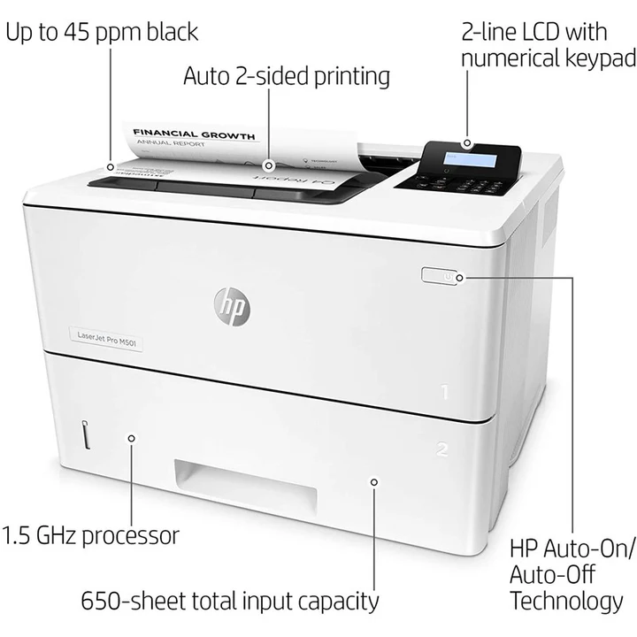 HP LASERJET PRO M501DN PRINTER 1YW.