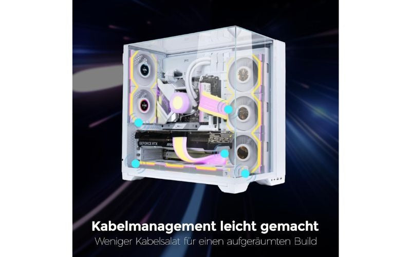 LIAN LI UNI FAN TL Wireless LCD Reverse Blade 120mm ARGB Case Fans with 1.6” LCD Screen (3 Pack)- WHITE