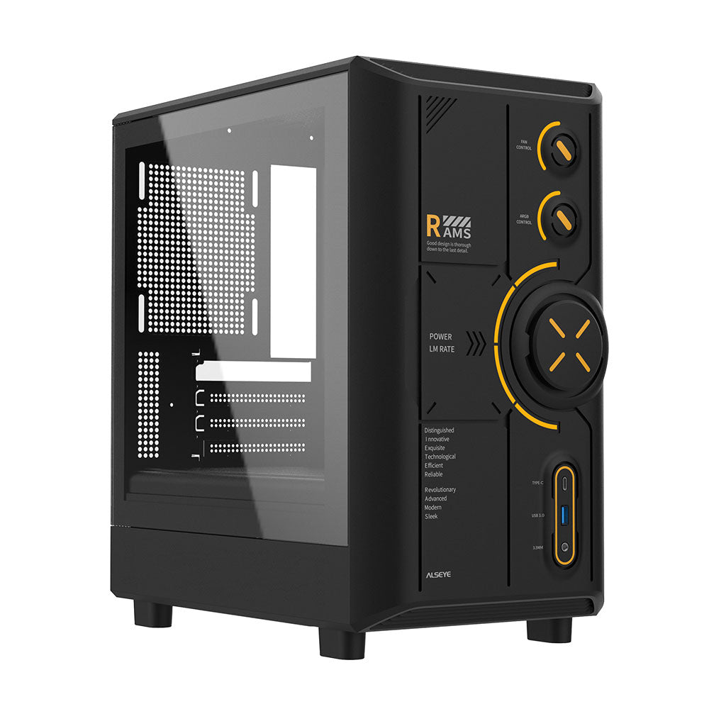 Alseye RAMS 2.0 Micro ATX / ITX PC Case - Black