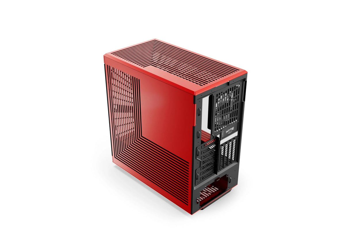 HYTE Y40 Panoramic Tempered Glass With Two 120mm fans, PCI-E 4.0 Vertical Mount included ATX Mid Tower Case - Black Cherry