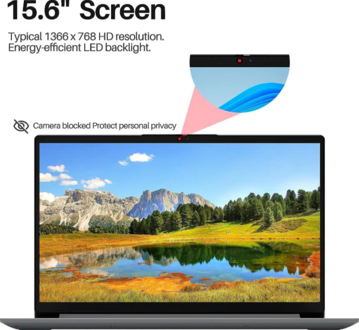 Lenovo IdeaPad 115AMN7 /AMD Athlon Silver 7120U 2C/15.6" HD/ 8GB Soldered LPDDR5-5500 Ram/256GB M.2 2242 SSD/AMD Radeon 610M Graphics/Win 11 Home/Eng-Arb/Cloud Grey/1YW