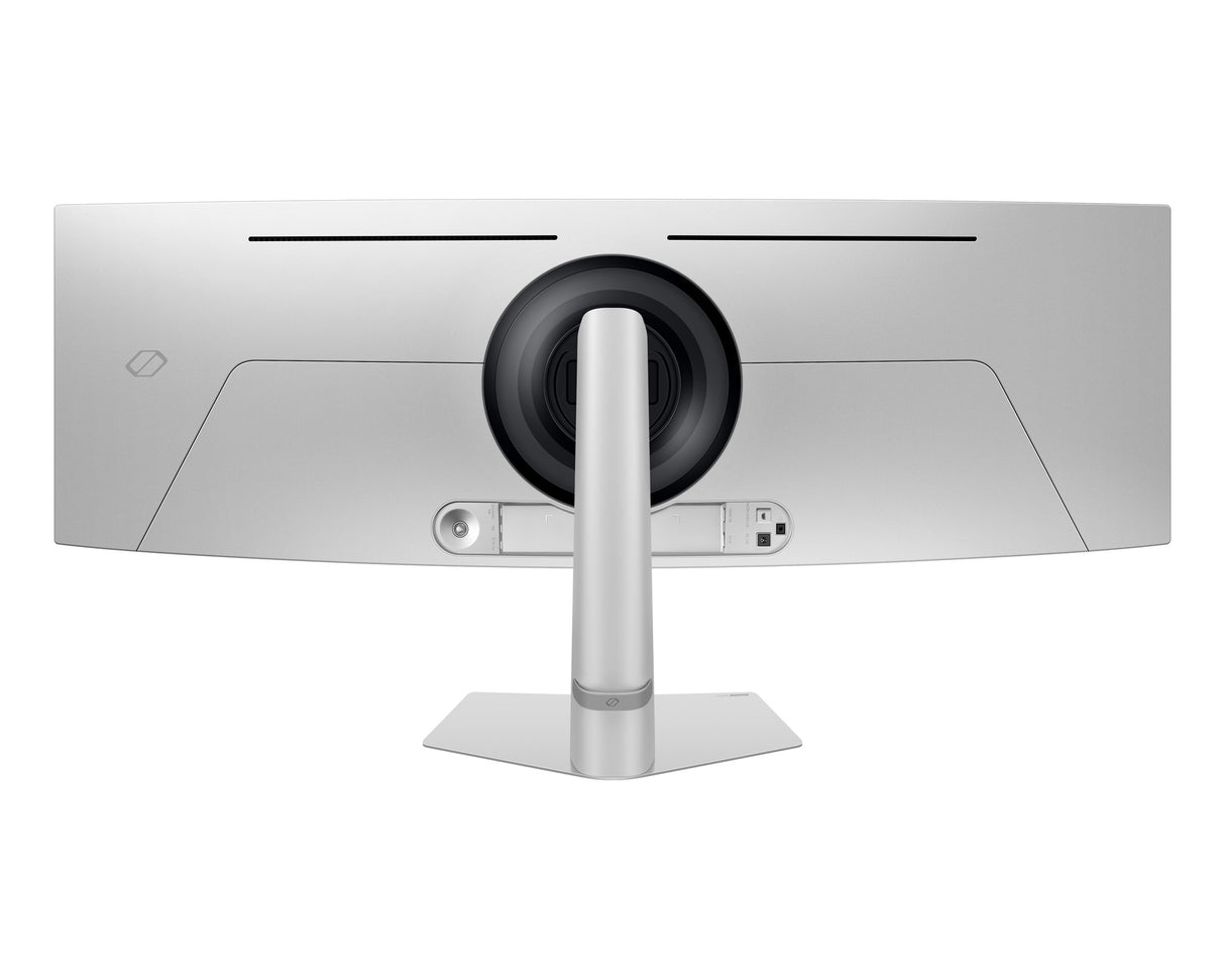 شاشة سامسونج أوديسي G9 G932 للألعاب، مقاس 49 بوصة، بتقنية OLED ودقة QHD مزدوجة (5120 × 1440)، ومعدل تحديث 240 هرتز، وزمن استجابة 0.03 مللي ثانية، وإمكانية تعديل الارتفاع مع الإمالة - فضي LS49DG932SMXUE