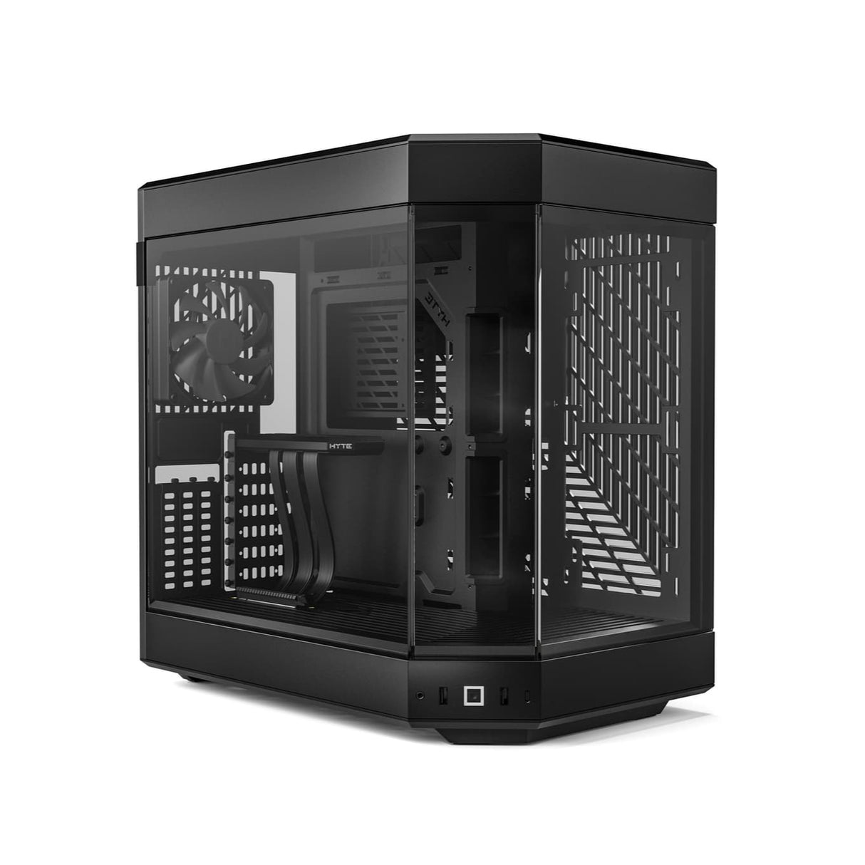 HYTE Y60 Dual Chamber panoramic Tempered Glass Mid-Tower ATX Case with 3 fans - Black