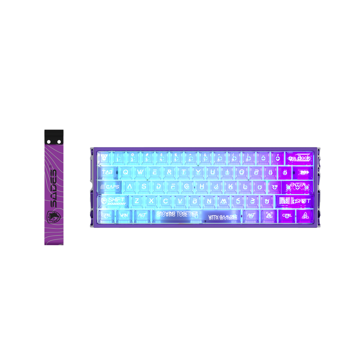Sades Void Fission 60 Ultra Compact 60% Hall Effect Magnetic Switch Wired Keyboard - Purple