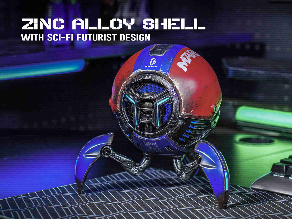 GravaStar Mars Pro Bluetooth 5.0 Speaker with Bass Boost and Stereo Sound , Limited Edition - Captain