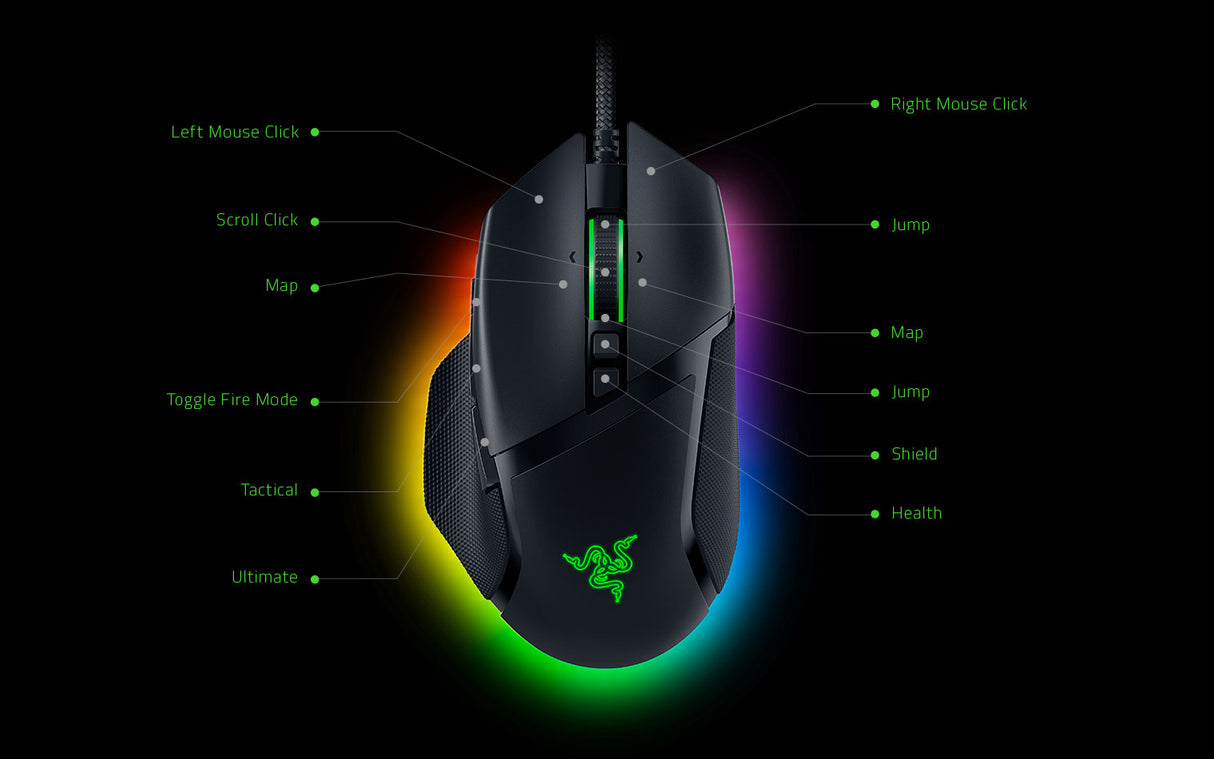 Razer Basilisk V3 Pro Customizable Wireless Ergonomic Gaming Mouse - Black RZ01-04620100-R3U1