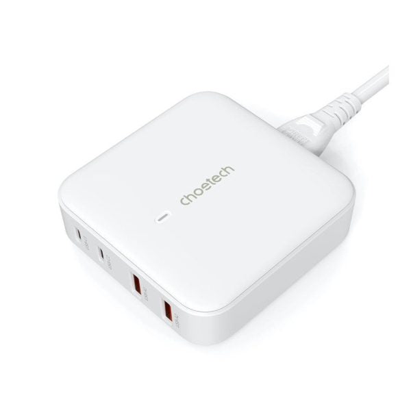Choetech GaN 100W 4 ports desktop charger UK White