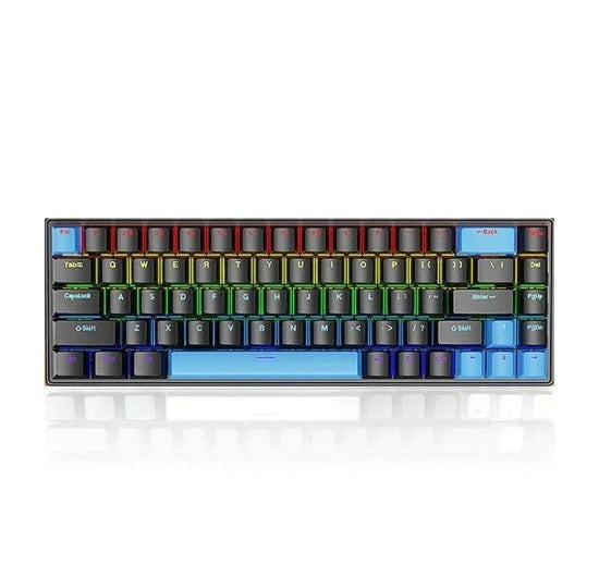 Skylion K68 Wired Mechanical RGB Gaming Keyboard - Black & Blue - Blue Switch