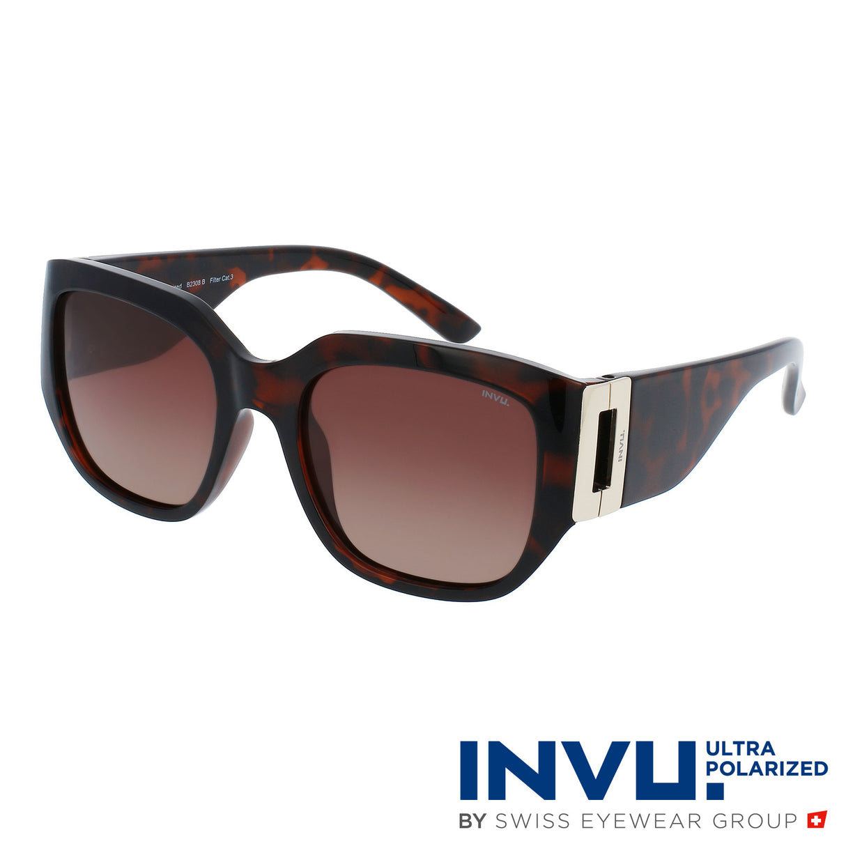 INVU Women Sunglass , Demi/Gold B2308B