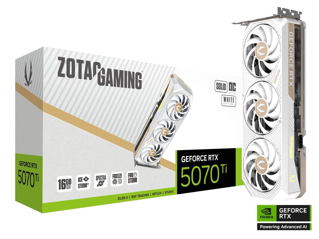 ZOTAC GAMING GeForce RTX 5070 Ti SOLID CORE OC 16GB - White