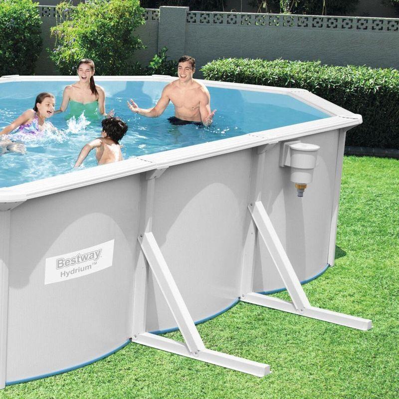 BESTWAY 6.10M X 3.60M X 1.20M OVAL POOL SET (Contents:One Pool, Sand Filter Pump(220-240V),Skimmer,Safety Ladder,Cover,Ground Cloth,ChemConnect Dispenser,Delivered on Pallet) 56369 (Installation Not Included)